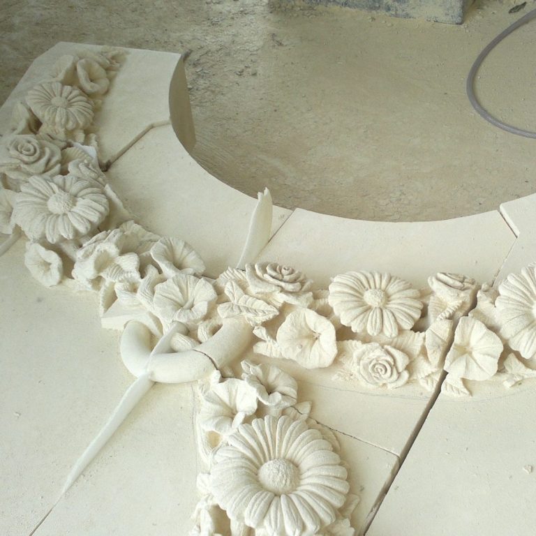 Carved stone foliage