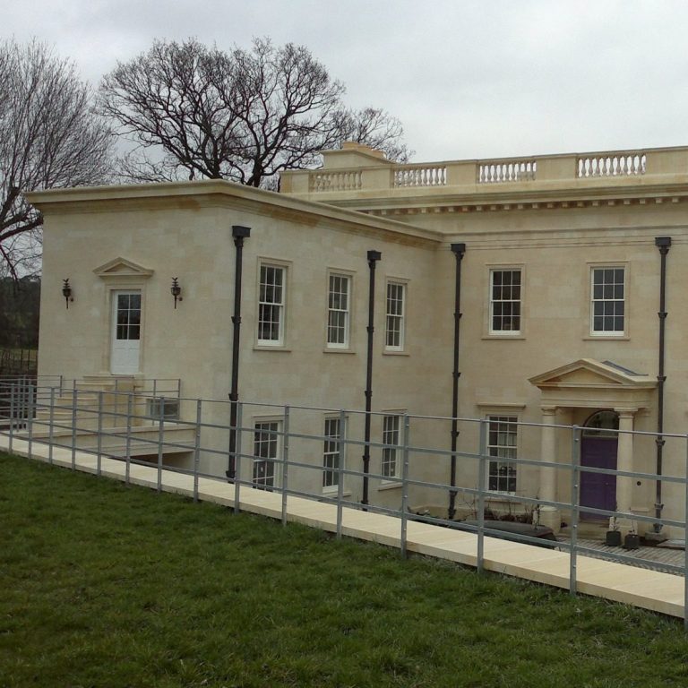 Steps, coping, pediments, balustrade