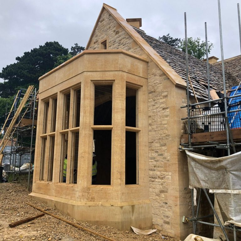 Mullion and transom, gable springer, gable kneeler and gable apex stone